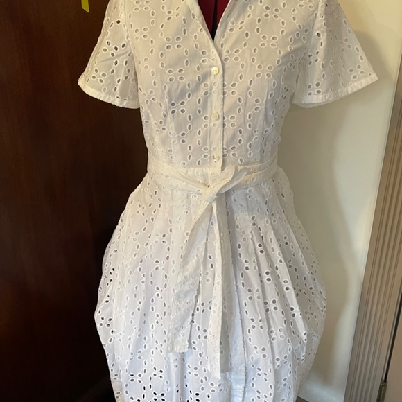 NEW WITH TAGS BROOKS BROTHERS EYELET SHIRTDRESS…SIZE 0 FULLY LINED…IN DEMAND - Picture 6 of 9